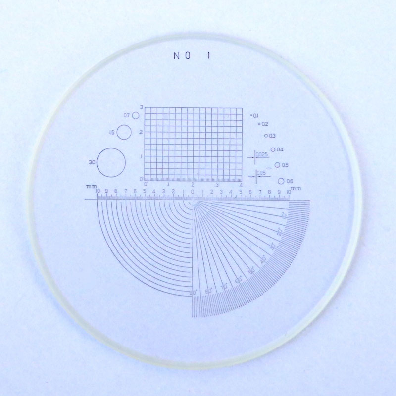 带刻度放大镜 角度分划板 0.1mm测微尺 金相校准块 FHCW09.946.350